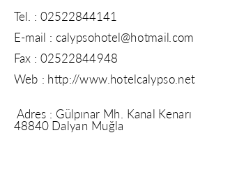 Calypso Otel iletiim bilgileri